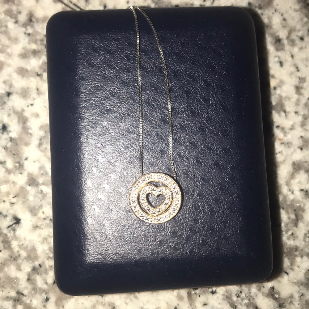 Gold and silver heart necklace